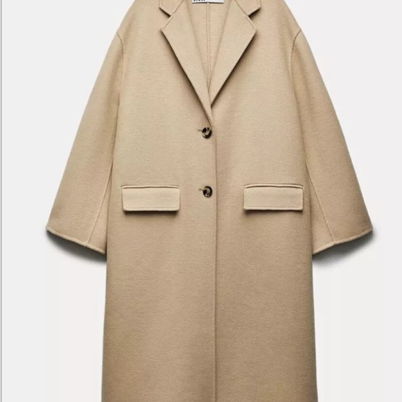 ZARA FW24 CAMEL DOUBLE FACED WOOL COAT S/M and M/L available NWT - Picture 7 of 10